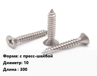 Саморез для профиля с пресс-шайбой D=10 L=300 сталь без покрытия
